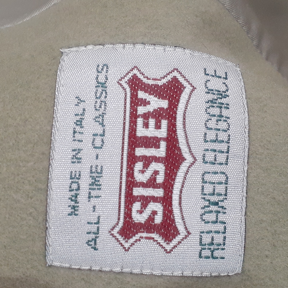 Sisley Italy Sage Green Wool Blazer S Tailored Minimalist Classic Chic - Picture 5 of 7